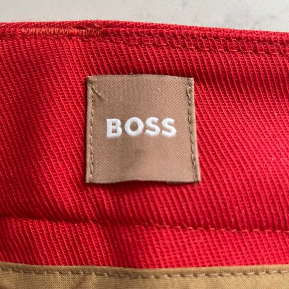 Hugo Boss Tunnai Wool Poly Relaxed Fit Cargo Pants Button Cuff Red Sz 8 NWOT - Picture 11 of 16
